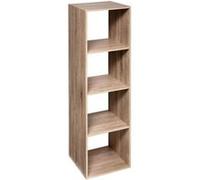 5five – Étagère colonne 4 cases – Effet bois chêne – H 134 cm