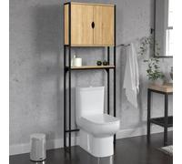 IDMarket - Meuble étagère dessus WC placard DETROIT design industriel