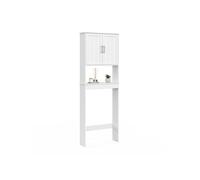 IDMarket Meuble étagère dessus WC WALDO – placard bois blanc