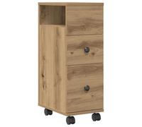 vidaXL Meuble étroit de salle de bain à roulettes 855240 – Chêne artisanal Marron G