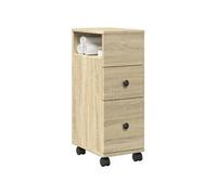 vidaXL Meuble étroit de salle de bain avec rangement à roulettes Chêne sonoma