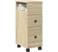 vidaXL Meuble étroit de salle de bain à roulettes chêne sonoma