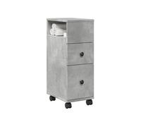 vidaXL Meuble de salle de bain étroit à roulettes gris béton