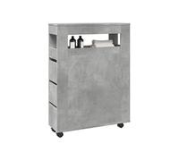 vidaXL Meuble étroit de salle de bain à roulettes gris béton
