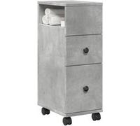 Meuble étroit de salle de bain à roulettes gris béton