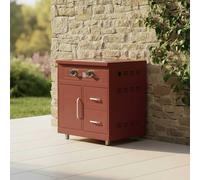 Meuble gazinière 2 brûleurs pour cuisine extérieure brique - Oviala Memphis