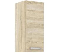 Meuble haut 1 porte battante - Décor chêne sonoma - L 30 x P 31,6 x H 72 cm - LASSEN