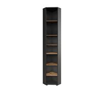 Meuble haut d'angle Irma, 33x192cm 7 compartiments, Anthracite/Chêne de force doré, Vicco 54773