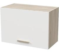 Meuble Haut de Cuisine 1 Porte - Cuisine Complete ‟ORIGAN” - Coloris Blanc Mat & Chêne - 60 x 30 x 42 cm