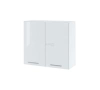 Meuble haut de cuisine Bellissi Blanc Brillant 2 portes L 80 cm - Cuisineandcie