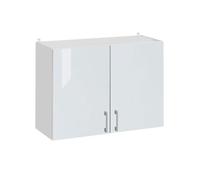 Meuble haut de cuisine Eco Blanc Brillant 2 portes L 80 cm - Cuisineandcie