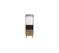Meuble haut de cuisine en bois de sapin et acier beige, 3 tiroirs, 15 cases, rangement verres à pied, vintage - Dutchbone, Vino - 56x38x170 cm