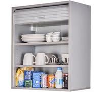 SIMMOB Meuble Haut de Cuisine Imitation Aluminium 2 Etagères L 60 H 72 P 35 cm
