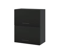 Meuble haut de cuisine Lovia Noir Mat 2 portes relevables L 60 cm - Cuisineandcie