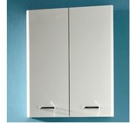 Meuble haut de salle de bain - NEVILLE - 2 portes - Blanc brillant - L53xP20xH70 cm