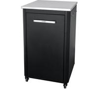 Meuble haut pour four à pizza - COZZE - 60 cm - Acier inoxydable - 1 porte + 6 crochets pour ustensile - Noir