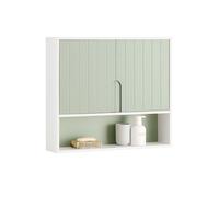 SoBuy Armoire Murale Salle de Bain 3 Étages Vert BZR140-GR Blanc