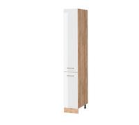 Vicco Meuble Haute de Cuisine R-Line, Blanc Haute Brillance, 30cm | 2 portes coulissantes · 5 Tablettes · Pieds réglables en hauteur · Librement combinable · ✓ Beaucoup de rangement