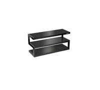 Norstone Meuble TV Esse - Noir satiné, verres noirs - Supporte jusqu'à 80 kg