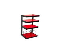 NorStone Esse hi-fi Vinyl noir satiné verres rouges - Meubles hi-fi