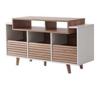 Meuble Hi-Fi NorStone Oslo 1200 - Blanc et chêne