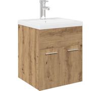 Meuble lavabo avec bassin et robinet intégrés chêne artisanal