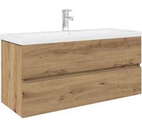 Meuble lavabo avec bassin et robinet intégrés chêne artisanal