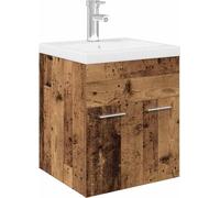 Meuble lavabo avec bassin et robinet intégrés vieux bois