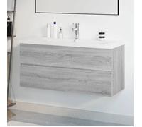 Meuble lavabo avec bassin intégré - vidaXL - Sonoma gris - Bois d'ingénierie - 100x38,5x45 cm - Vasque encastrée