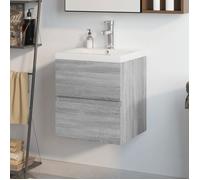 Meuble lavabo avec bassin intégré - vidaXL - Sonoma gris - Bois d'ingénierie - 41x38,5x45 cm - Vasque encastrée