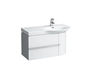 Meuble lavabo LAUFEN Case for Palace H4015020754751 84 x 45 x 37,5 cm, porte 2000 à droite, tiroirs 801 à gauche, finition brillante blanc