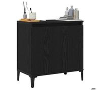 Meuble-lavabo Meuble de Lavabo de Salle de Bain moderne - vidaXL - bois d'ingénierie - chêne noir - 2 portes - 1 étagère lld58e213