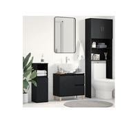 vidaXL Meuble lavabo Chêne noir 65x33x60 cm Bois d'ingénierie
