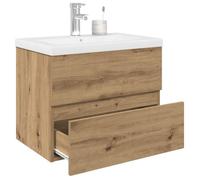 Meuble lavabo - vidaXL - Chêne artisanal - Vasque intégrée - Robinet inclus - 60x38.5x45 cm