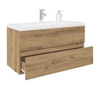 Meuble lavabo - vidaXL - Chêne artisanal - Vasque intégrée - Robinet inclus - 90x38.5x45 cm