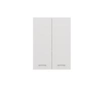 CDF Meuble Dessus Machine à Laver Armoire de Salle de Bain Suspendue à Portes Longues Rangement 4 Étagères 64 x 90 x 30 cm - Blanc
