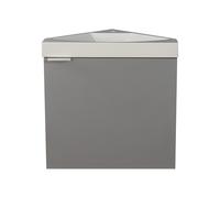 Meuble lave-main d'angle suspendu gris mat - 56 cm - MANODO