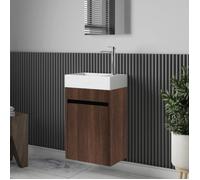 Meuble lave-main salle de bain design MESSINA largeur 45 cm noyer