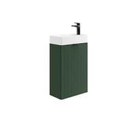 Meuble lave main strié porte réversible vert - H60 x L40 x P22 - VAHIRA