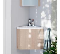 Meuble lave-mains d'angle décor chêne KODA