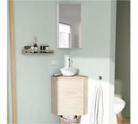 Meuble lave-mains d'angle SORRENTO + vasque + armoire de toilette
