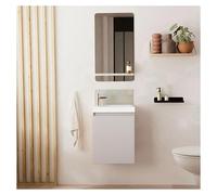 Meuble lave-mains LISA + robinet chromé + miroir rectangulaire