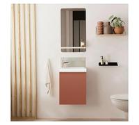 Meuble lave-mains LISA + robinet chromé + miroir rectangulaire