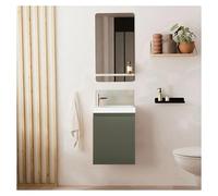 Meuble lave-mains LISA + robinet chromé + miroir rectangulaire