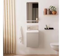 Meuble lave-mains LISA + robinet chromé + miroir rectangulaire