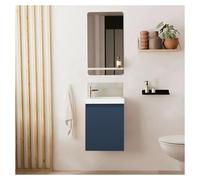 Meuble lave-mains LISA + robinet chromé + miroir rectangulaire