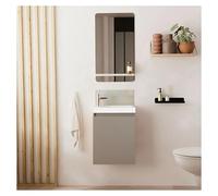 Meuble lave-mains LISA + robinet chromé + miroir rectangulaire
