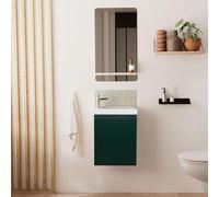 Meuble lave-mains LISA + robinet chromé + miroir rectangulaire