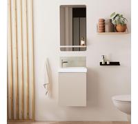 Meuble lave-mains LISA + robinet chromé + miroir rectangulaire