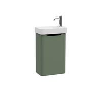 Meuble lave mains VITRA Sento Round vert avec plan vasque céramique 45 cm